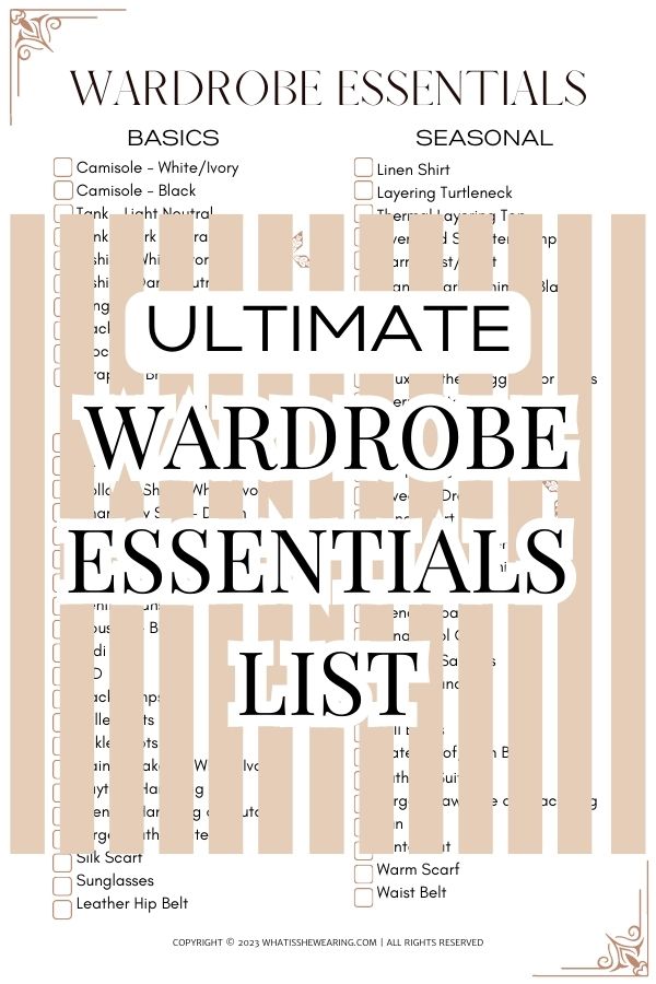 wardrobe essentials list pdf