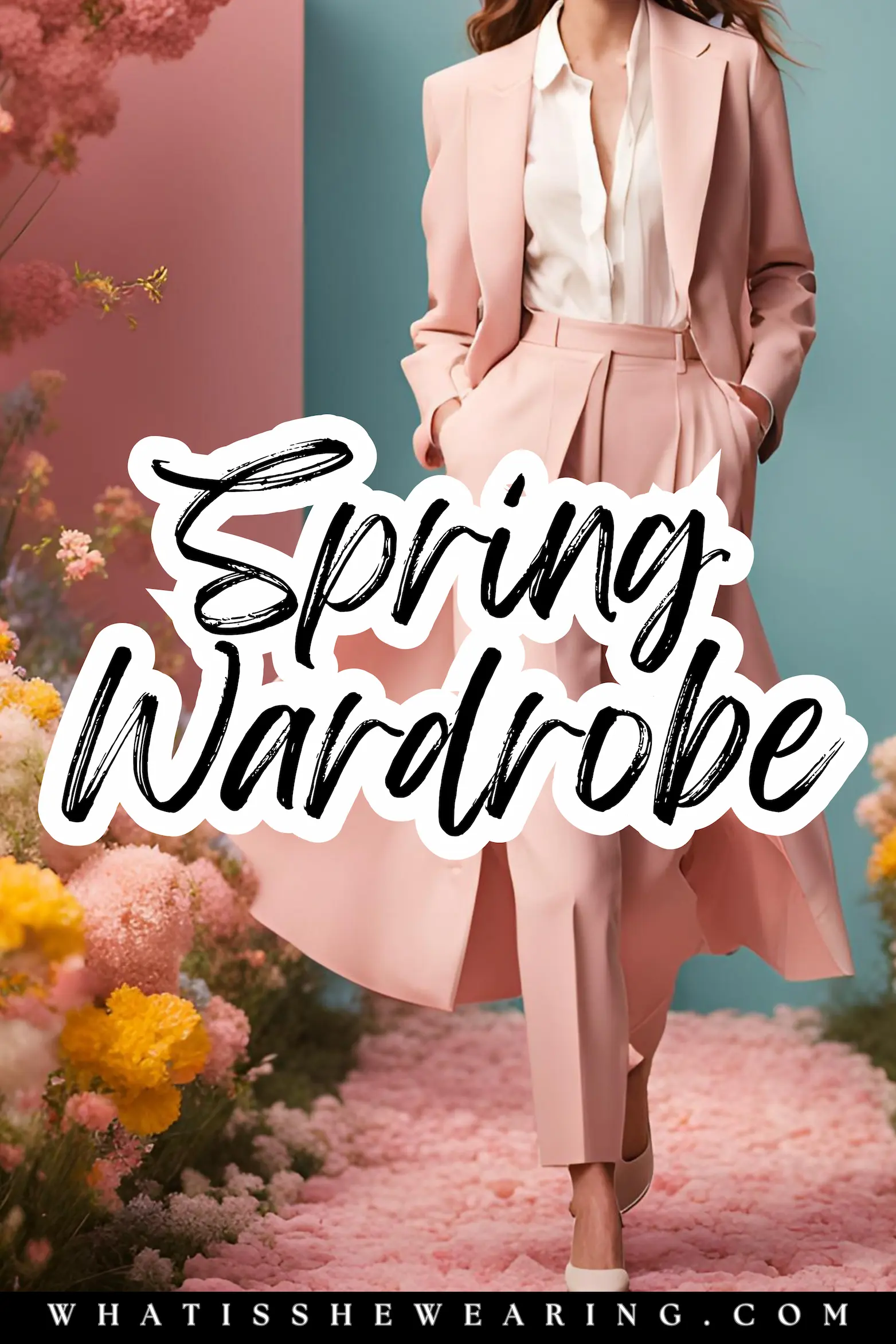 Spring Wardrobe Refresh: 5 Must-Have Essentials A stylish woman wearing her spring wardrobe on the runway.