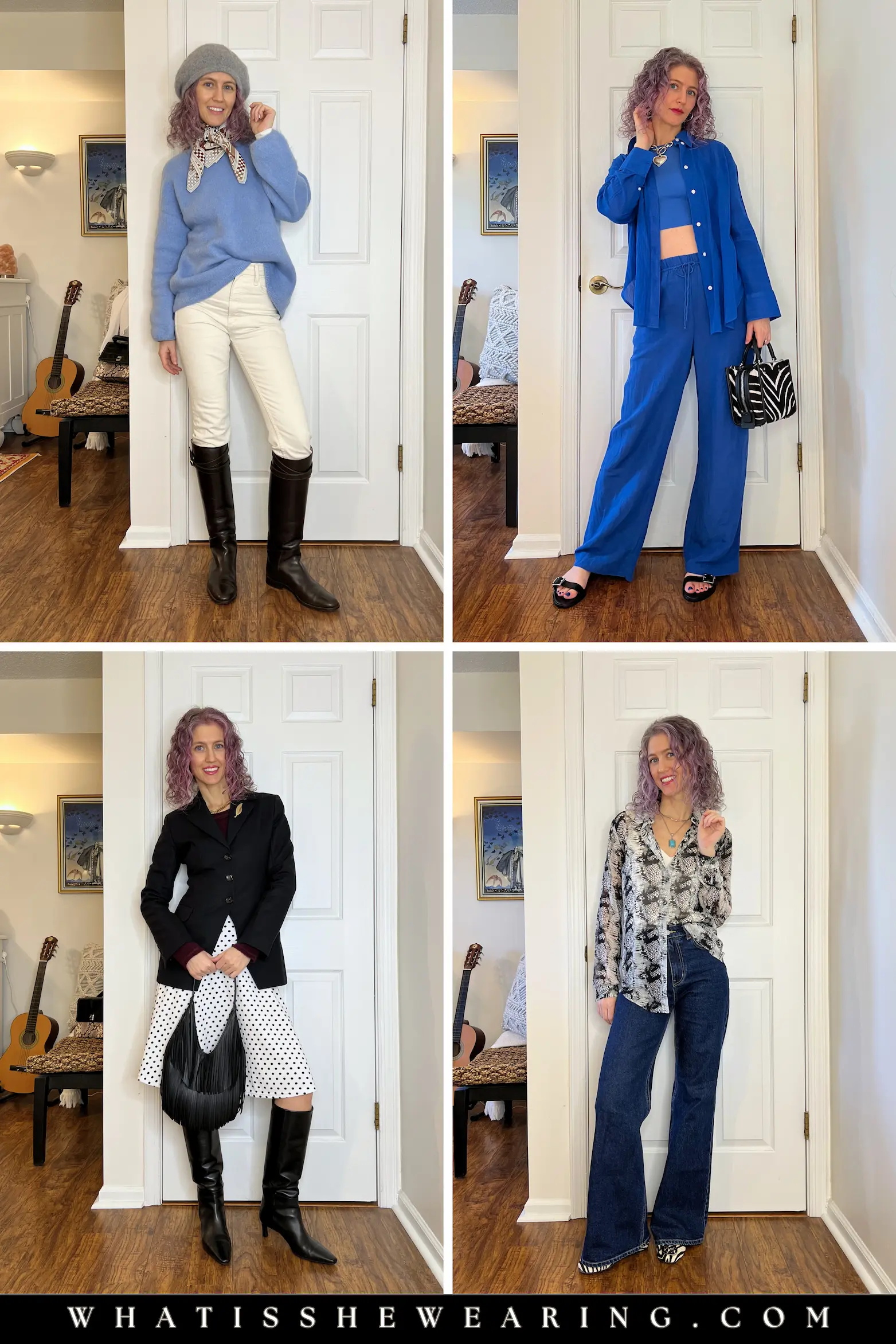 4 Effortless Outfit Formulas for Women Over 40 - Chic Casual and Work Styles Four side-by-side stylish outfit formulas for women over 40, featuring effortless mix-and-match looks for work and casual days in fashion over 40